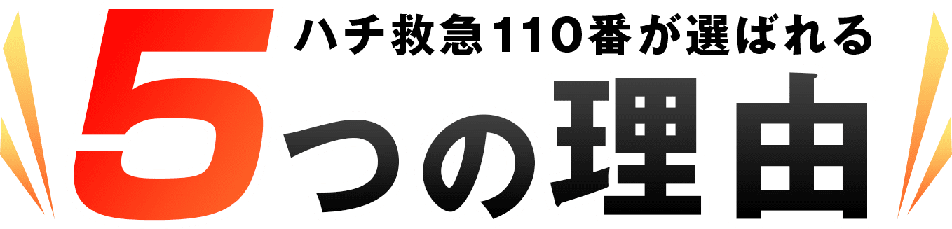 ハチ救急110番が選ばれる 5つの理由