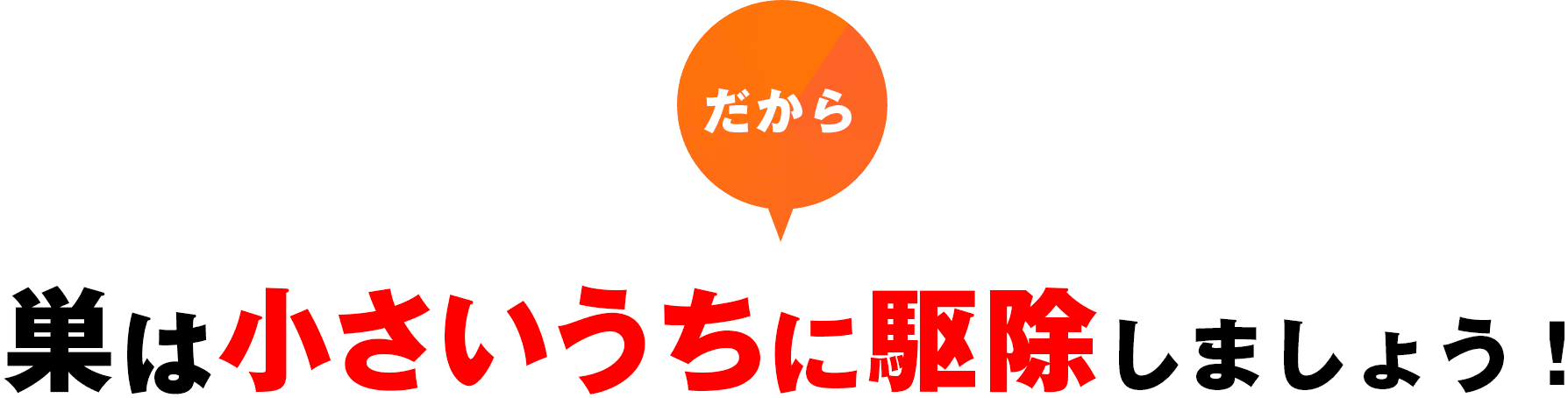 だから巣は小さいうちに駆除しましょう！