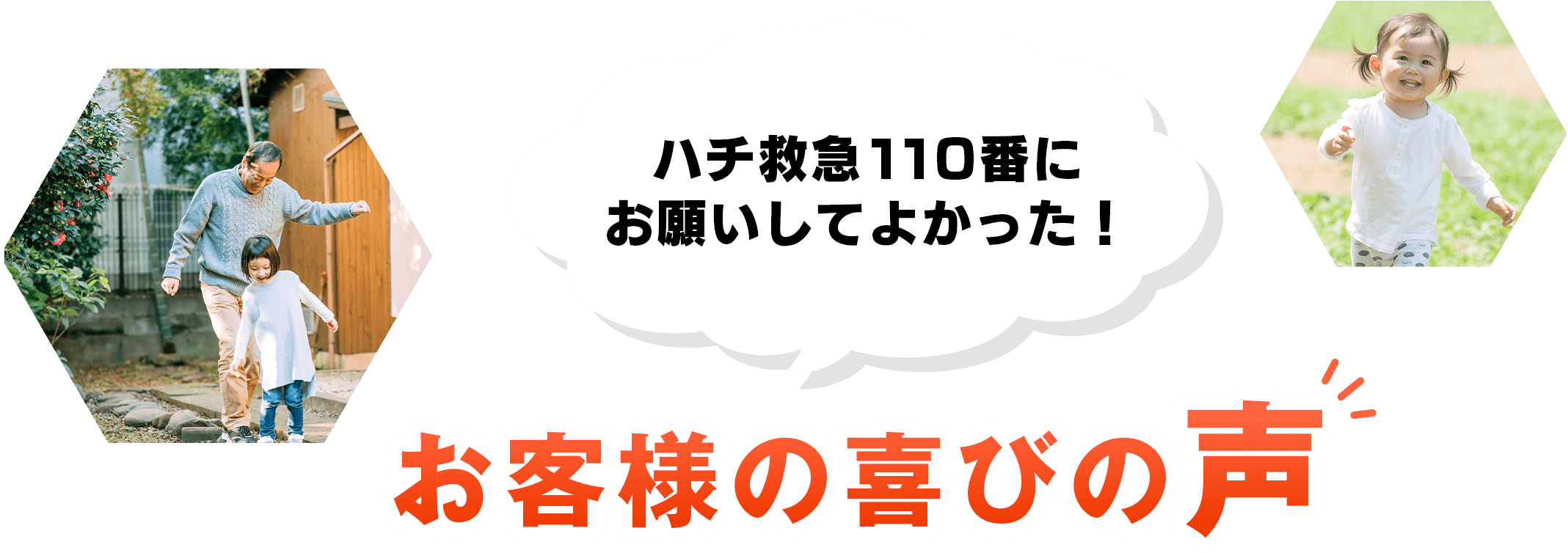 ハチ救急110番にお願いしてよかった！ お客様の喜びの声